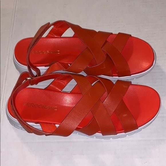 Cole Haan Zerogrand orange leather sandals sz- 8B - Picture 1 of 7